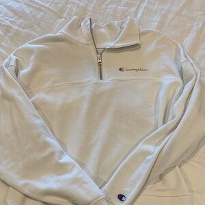 Champion Women's Off White Quarter-Zip Sweatshirt